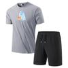 Men's Summer Ice Silk Sports Suit - Casual Two-piece Short Sleeve T-shirt & Shorts Set for All Ages.