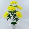 7 Heads /1pcs 55cm golden chrysanthemum branch plastic Artificial flowers flores DIY wedding home decoration plant