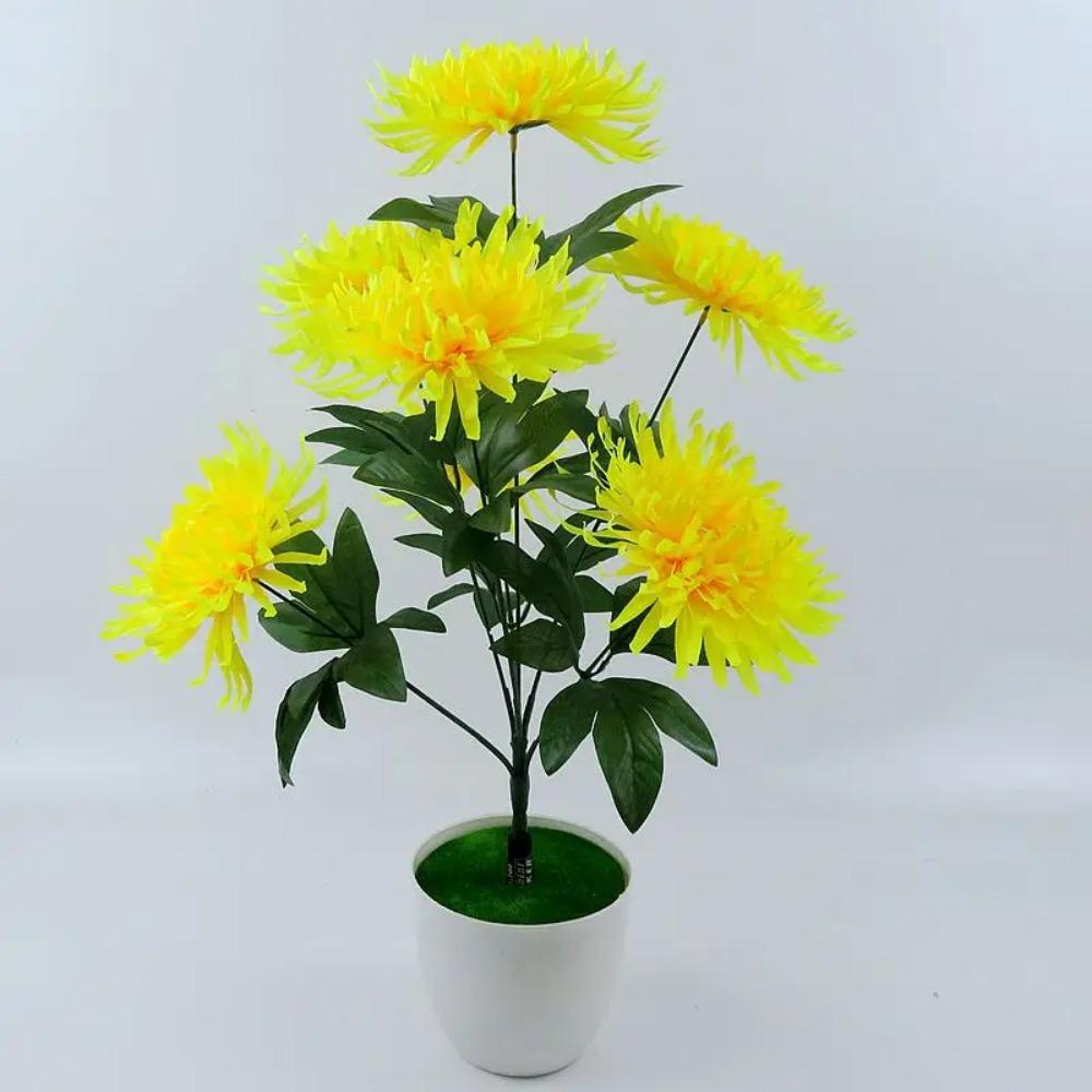 7 Heads /1pcs 55cm golden chrysanthemum branch plastic Artificial flowers flores DIY wedding home decoration plant
