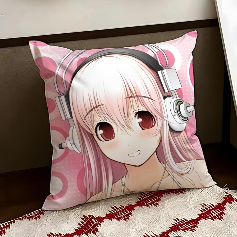 SSUPER Anime SSONICO Cushion Cover Reversible Soft Durable Pillow Cover Home Car MultiScene Use for Daily Comfort
