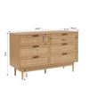Commode AMANA effet chêne et cannage rotin 6 tiroirs - Bois