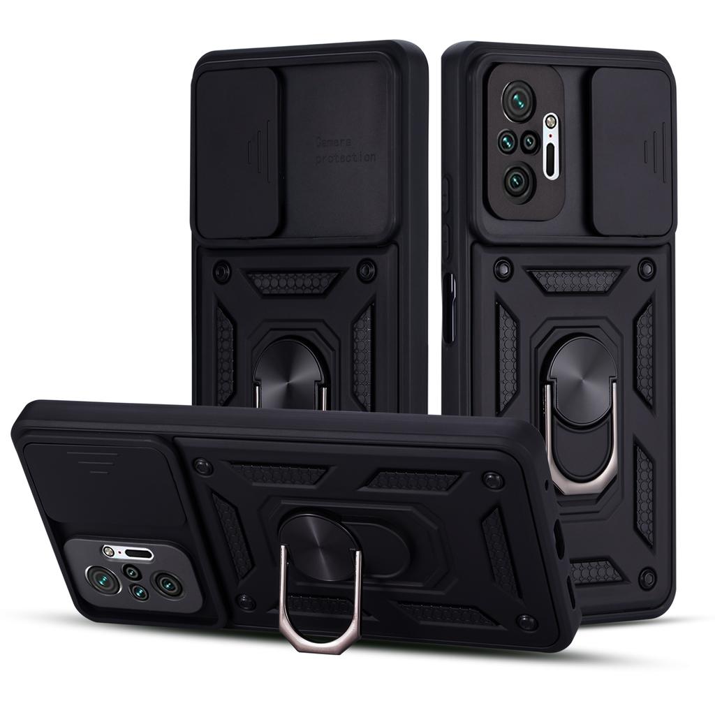 Protection Fashion Shockproof Phone Case For Xiaomi Redmi Note 10 10S Pro Max 5G Rugged Armor Car Magnetic Ring Kickstand Cover