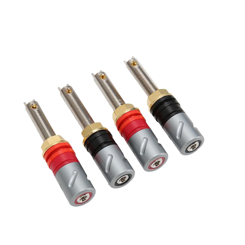 4 Pcs Banana Plug Connector Pure Copper 4mm Rhodium Plating Banana Plug Binding Post Connector for S