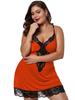 Plus Size Loose Deep V Lace Trim Sexy Lingerie Camisole Sleepwear Nightgown for Women