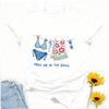 Unisex Meet Me At The Beach Bikini Floral Towel Print T Shirt Short Sleeve Cotton Tee Seaside Vacation Casual Streetwear Tops