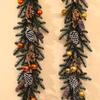 2025 Christmas Encrypted Rattan Wreath Hanging Ornaments for Door & Wall with Snow Scene Decor