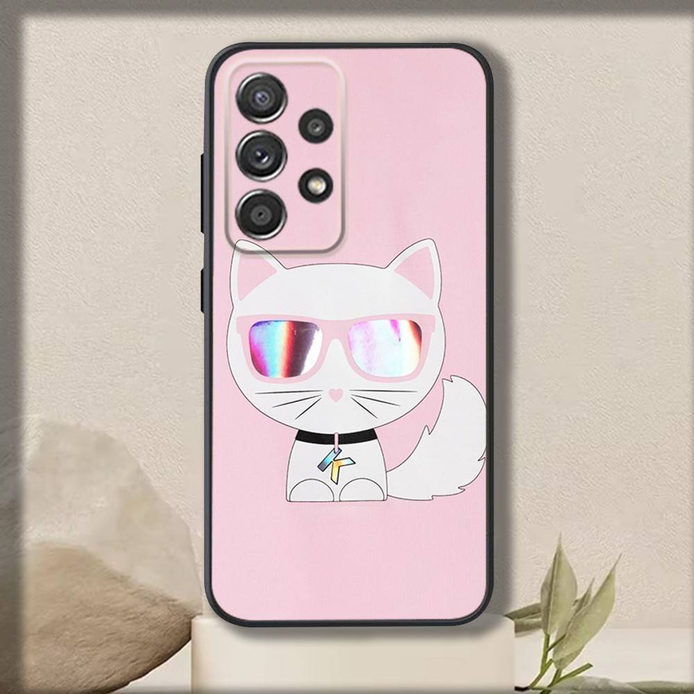 Coole Mode Katzen Handyhülle Für Samsung S 25,24,23,22,30,21,10,9,Ultra,Plus,Lite,FE,4,5 G Weiche Schwarze Hülle