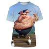 Cute Fun Animal Pig 3D Print Sport  Breathable Men T-shirt Outdoor Street Casual Daily