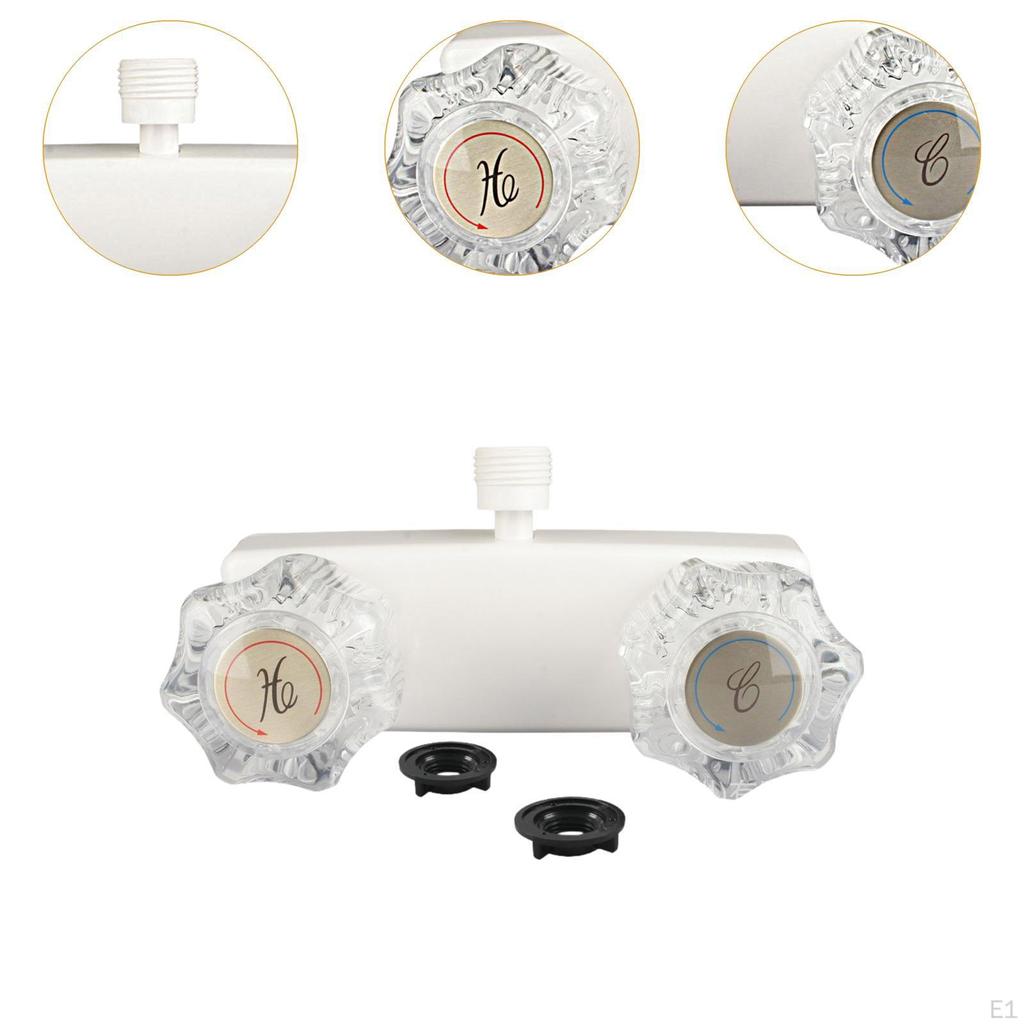 RV Shower Faucet Camping Fashion Double Handle Easy Installation Valve Diverter