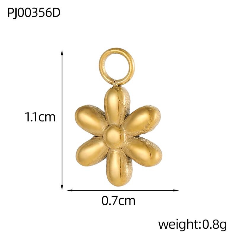 CARLIDANA2PCS DIY Butterfly Starfish Clover Flower Handmade Accessories Charm Stainless Steel Gold Plated Pendant Jewelry