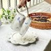 French romantic ins style, ceramic cups and saucers, coffee cups with high , afternoon teacups, desserts with high handles, small floral blue flowers.