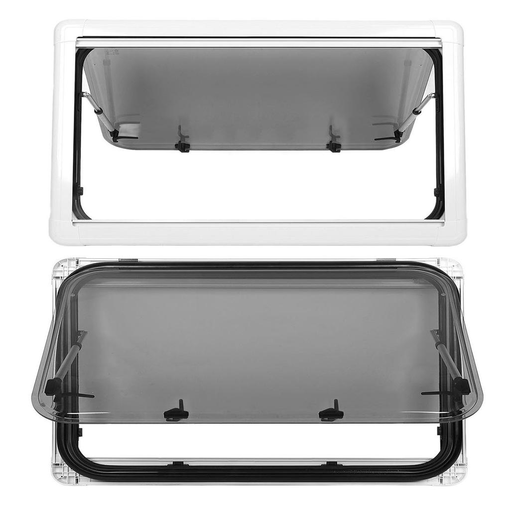 RV Push Out Window Double Layer Acrylic Glass  Curtain 900x450mm Stale Structure External Exit Window for Campervans