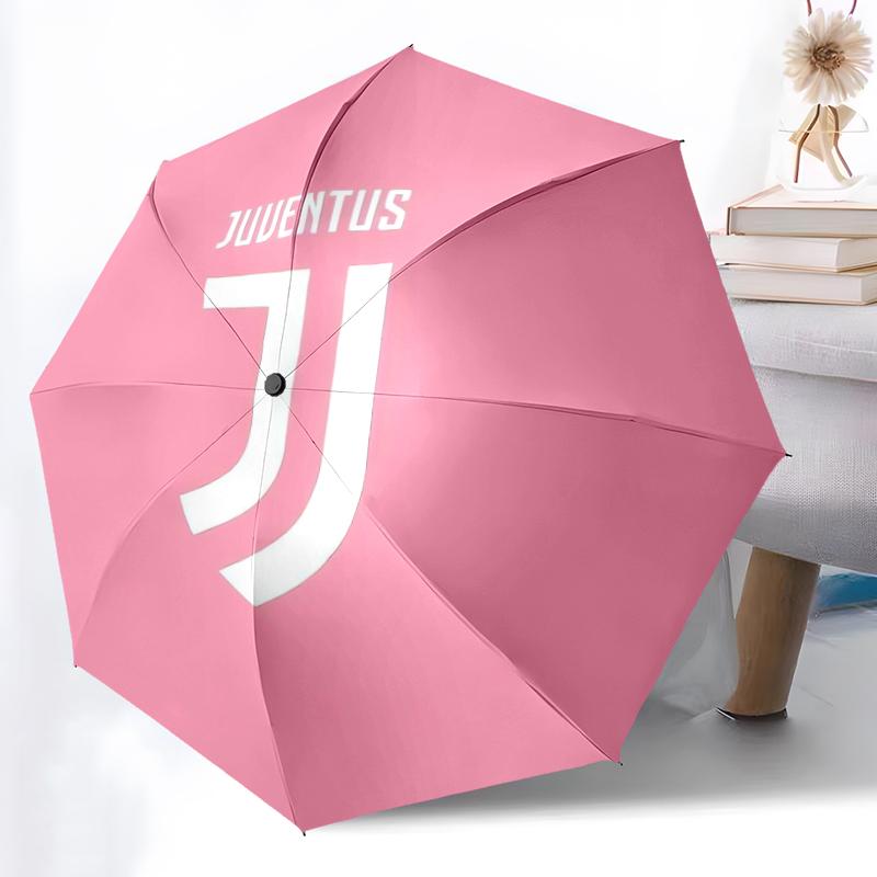 1 Stück Robuster Automatikschirm mit 8 Speichen, Juventus Fußballclub Schirm, Digitaldruck, Faltbarer Schirm für Unterwegs im Freien