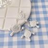999 Sterling Silver Retro Fu Character Baby Safety Rattle Pendant for DIY Hand Rope Accessories