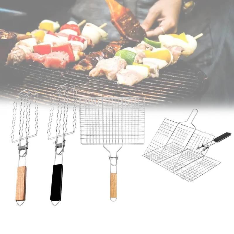 Stainless Steel Bbq Grill Tongs With Foldable Handle For Outdoor Cooking And Grilling