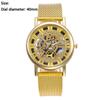 Faux Mechanical Mechanical Skeleton Watch Quartz Movement Metal Mesh Watch  For Women Ladies