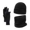 3 Piece Set Beanie Hat, Neck Warmer, Gloves Scarf Wrap Windproof for Cold Weather Women Men Girls