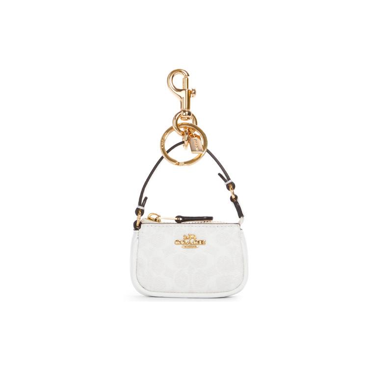 

Новая парусиновая сумка COACH Nolita с кожаной отделкой на тему маджонга, декоративная сумка, детская сумка, мини, женская, белая C4310-IMCHK 8.4*2.5*5.1CM