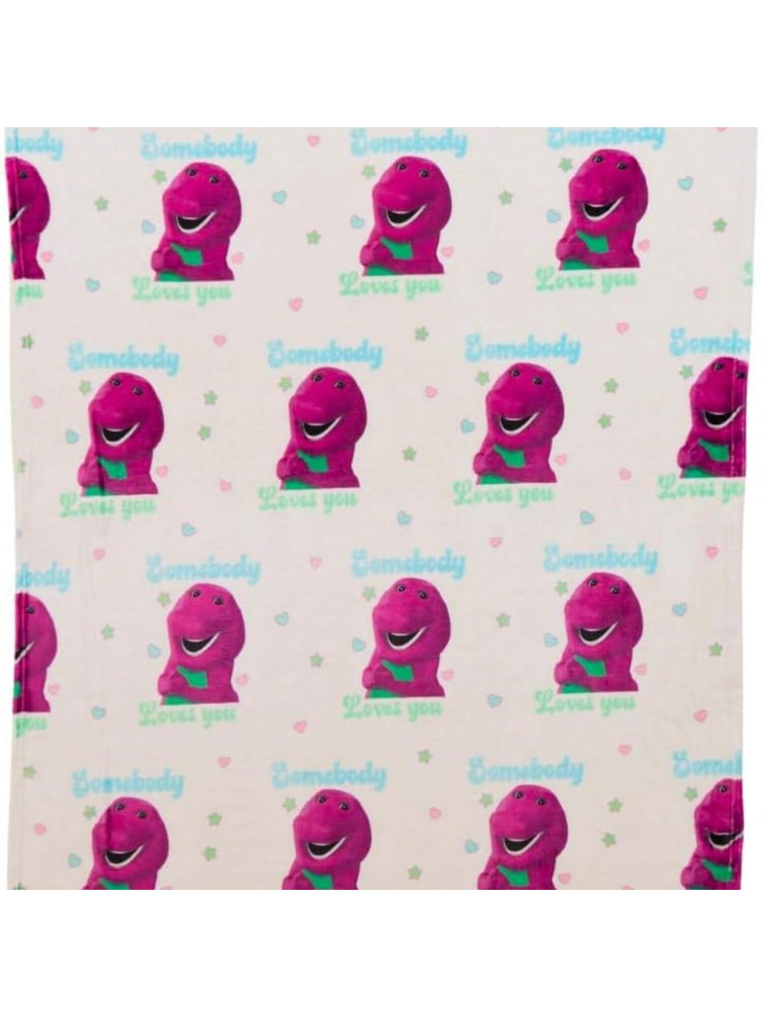 Franco Collectibles Barney Valentine s Day Heart Retro Bedding Er Soft Cozy Plush Throw, 46 In X 60 In, (Officially Licensed Product) 75X95CM