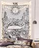 Indian Consigners Tarot Cards Tapestry Black & White The Sun Small Cotton Posters Medieval Europe (100 CM x 75 CM) (The Sun B/W)