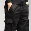 Men Cargo Pants Drawstring Waist Jogger Pants Military Style Outdoor Trousers