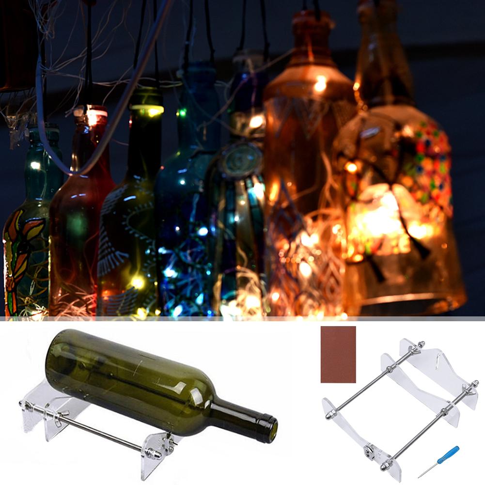 Glass Sculptures Cutter Machine Adjustable Glass Cutter Bundle for Wine Beer Liquor Whiskey Champagne