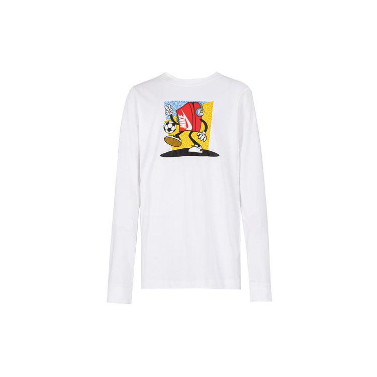 

Nike Letter Logo Print Long Sleeve T-Shirt Kids tops White DR9655 XL