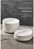 White Ceramic Deep Dish Bowl and Plate – Simple, Large Capacity for Household Tableware and Dining.