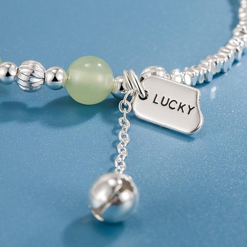 Crushed Silver Jade Beaded Bracelet - Chinese Retro Style Women's National Fashion