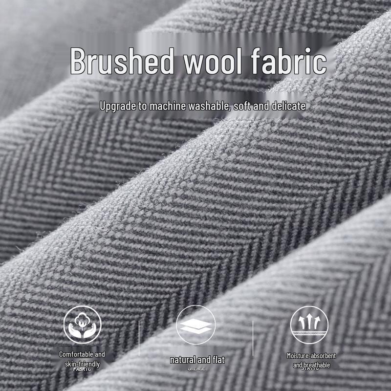 Men's Wool Blend Brushed Long-Sleeve Shirt