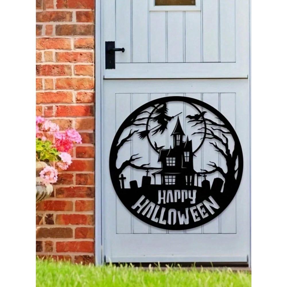 Spooky Halloween Metal Wall Decor Witch Dance Gothic Home Ornament