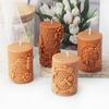 3D Relievo Flower Bee Honeycomb Cylindrical Candle Mold DIY Aromatherapy Soap Gypsum Silicone Mould Craft Gift Home Decor