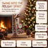 Creative Christmas Desktop Ornaments Wooden Ornaments, Santa Snowman Figurine with Moving Holiday Decorations Swing, Rustic Tabletop Centerpiece