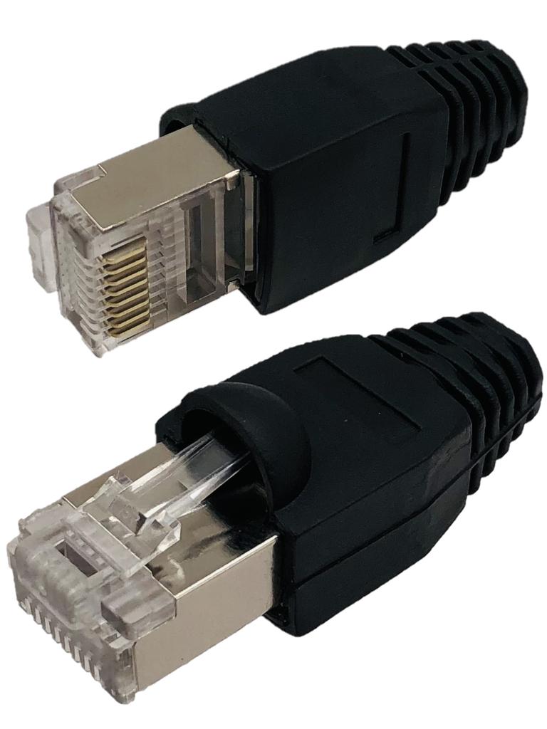 Wtyk wtyczka rj45 z osłonkami ekranowana kat.5e ftp awg 24-26 20 sztuk