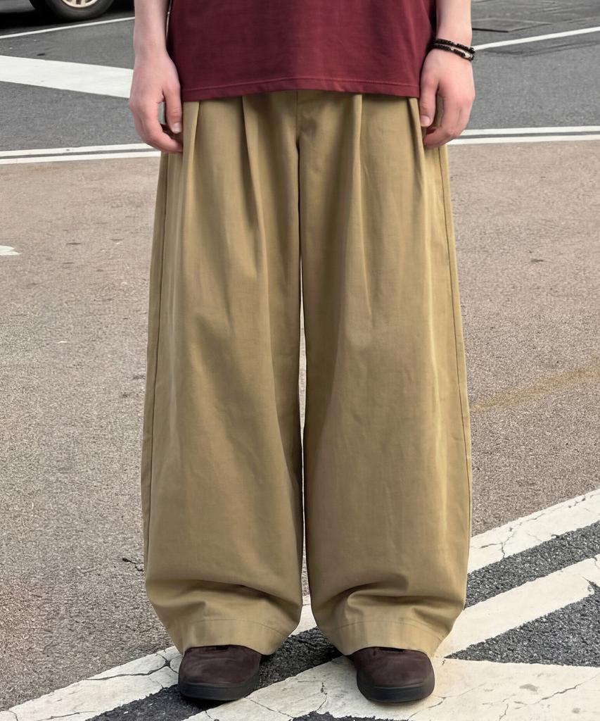 EZKATON 30S Breeze Balloon Wide Pants Beige Mmlp6941