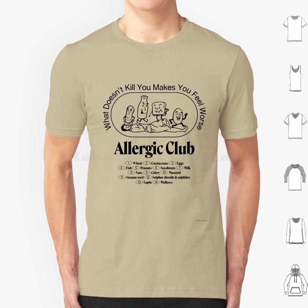 Allergie Club T-Shirt Baumwolle Herren Damen DIY Druck Allergisch Allergien Lustig Soziale Distanzierung Allergiebewusstsein Asthma 19 Nicht