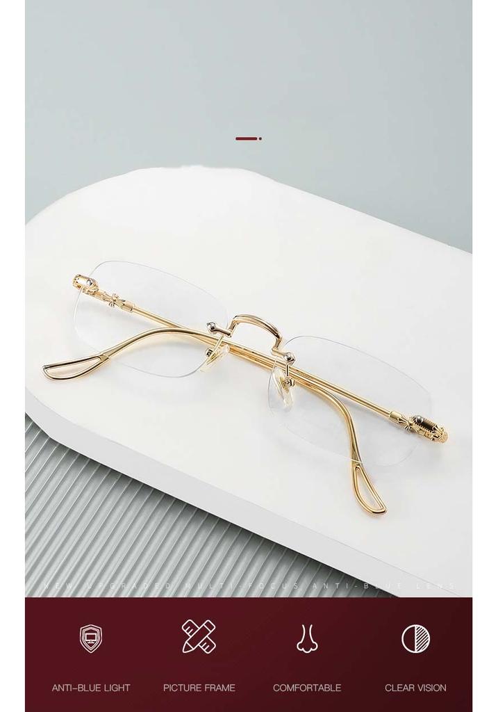 2PCSNew Fashionable Frameless High-definition Anti Blue Light Glasses Suitable For Both Men And Women Anti Fatigue Glasses20101