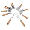 9pcs Kitchen Utensils Wooden Handle Stainless Steel Easy Cleaning Wear Resistant Colorful Package Co