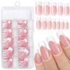 120 Bucăți/Cutie Unghii Franceze Nude Roz Mat Press On 12 Mărimi Pătrate Extra Lungi Acoperire Completă Gel Moale Sfaturi Unghii False Extensie Unghii