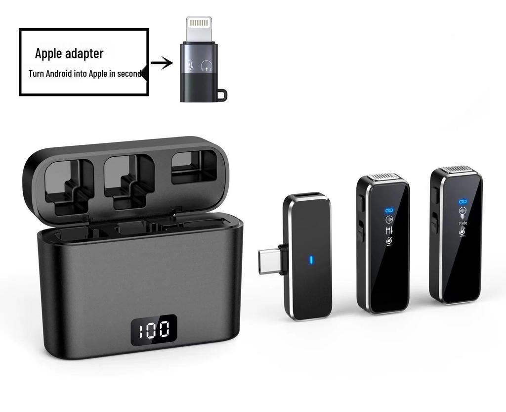 M3 Wireless Collar Clip Microphone with Charging Case, Dual Storage, Noise Reduction, for Mobile Live Broadcasts.
