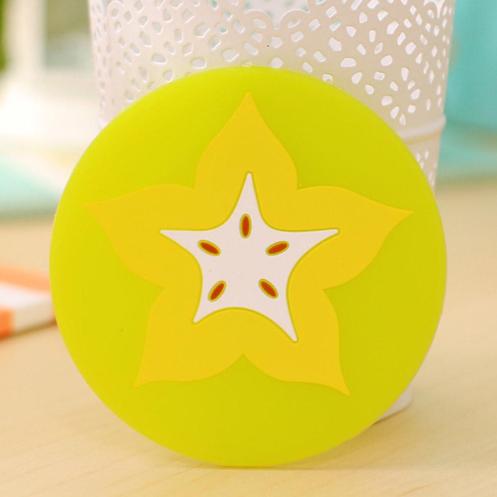 Cup Lid Tea Cup Cover Reusable Silicone Lid Seal Cover Drinkware Bowknot Anti-dust Silicone Cap Suction Seal Cap Fruits Coaster