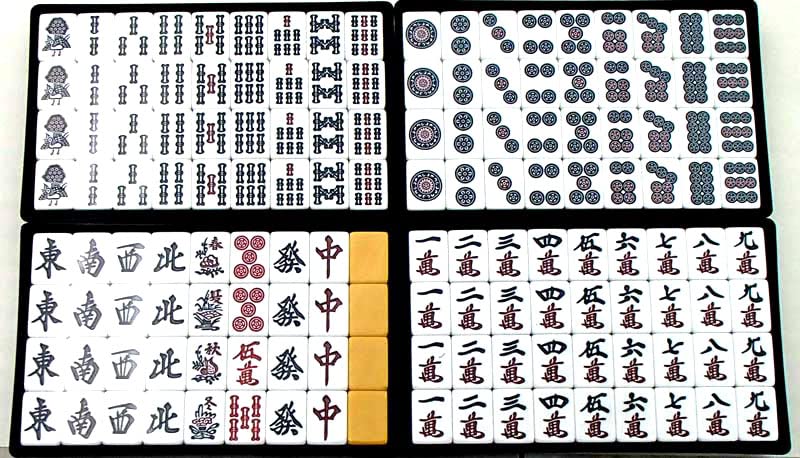Handmade Mahjong Tile Set with Igo Lab Original Tile Large Mahjong Amos Taiyo Giken Strap, Tiles, MASTERS,