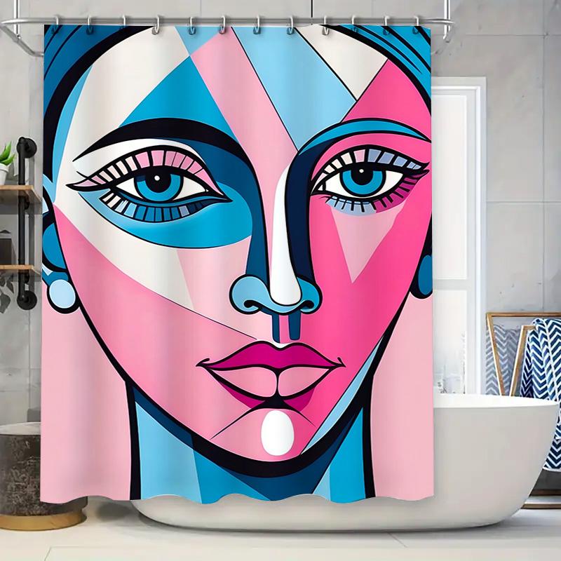 Pink Roses Print Shower Curtain: Flower Decor for Bathroom Waterproof Fabric with Hook Rings Set Buy Now on  #HomeDeco 90x180cm