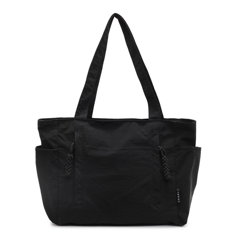 Japanese-Style Waterproof Nylon Minimalist Shoulder Bag for Women - Large Capacity Commuter Tote