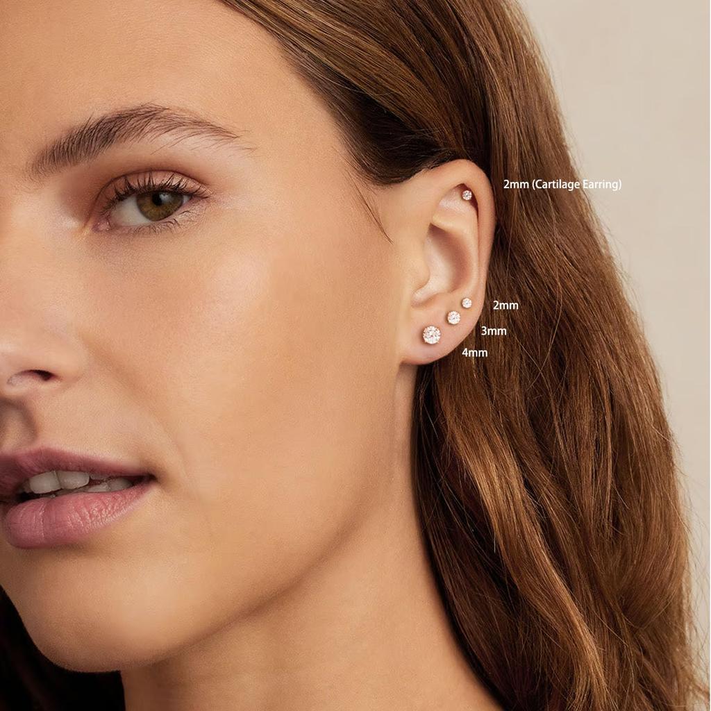Cercei 14K Gold Plated Flat Back Earrings Hypoallergenic Earring Set Simple Studs