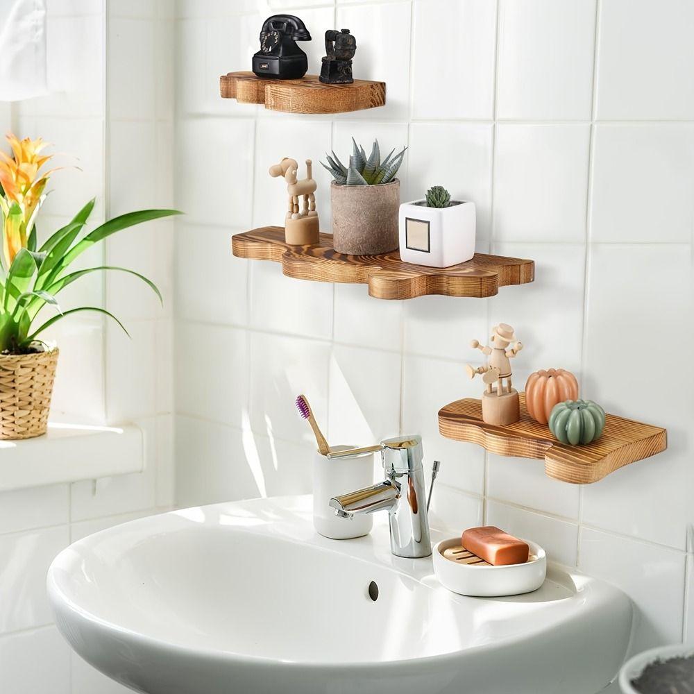 Wall Mounted Cloud Shaped Wall Display Shelves Wooden Plant Stand Wall Shelf  for Living Room
