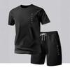 Herren Schnelltrocknendes Mesh Sport T-Shirt Shorts Set Leichtes Athletisches Freizeit Outfit