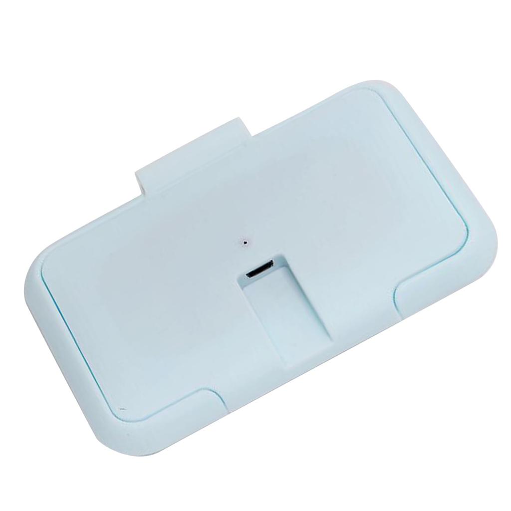 Baby Wipe Warmer Thermostat Temperature Double Layers Cover Portable USB Wet Wipe Heater Light Blue