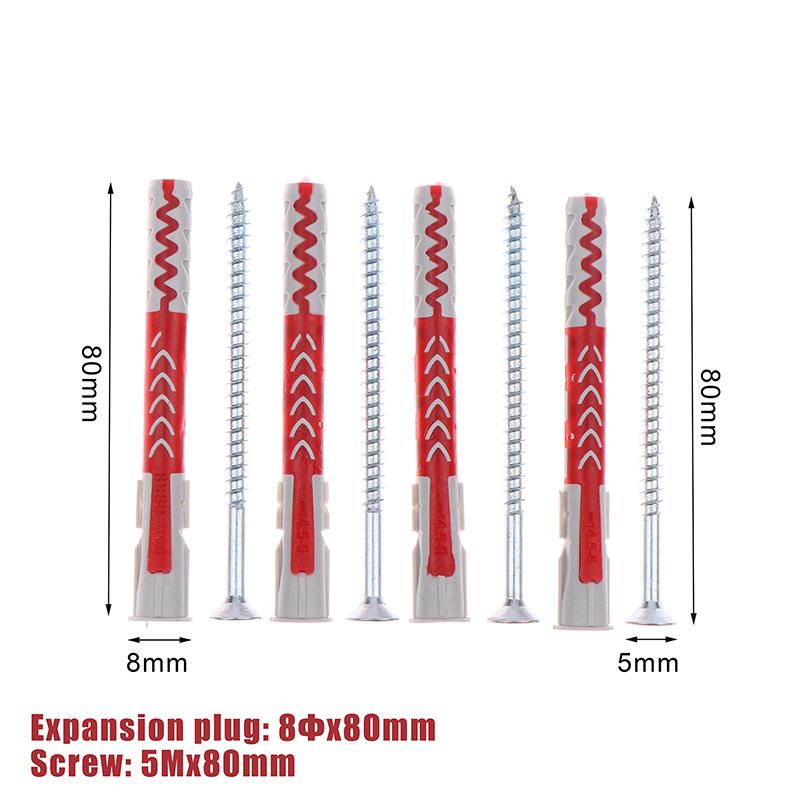 4Set Contractor-Strength Anchor Expansion Pipe Screw Kits Intelligent M8/M10 Pipe Safety Nylon Expansion Nails