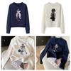 Loose Knit Cardigan Sweater Vintage Style Long Sleeve Soft Warm Top